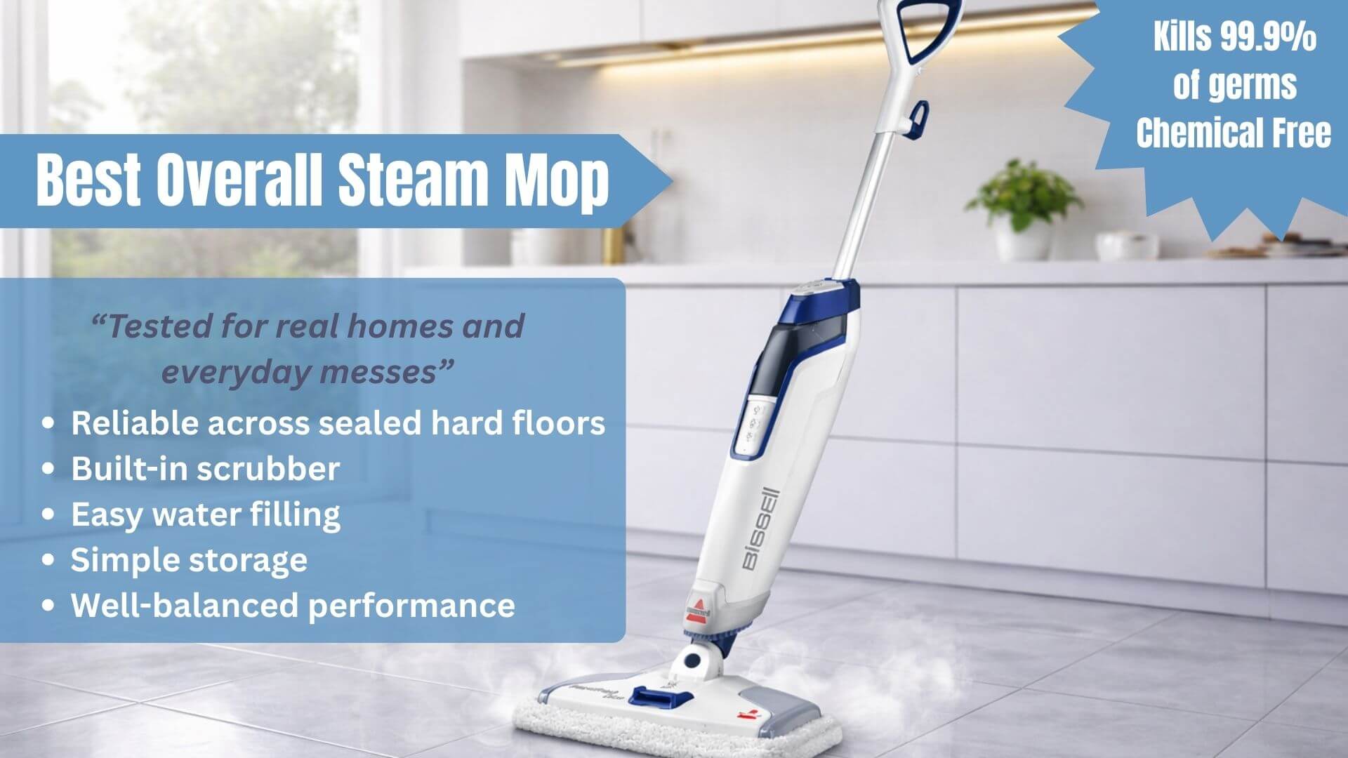 Best Overall Steam Mop BISSELL PowerFresh Deluxe Steam Mop 1806
