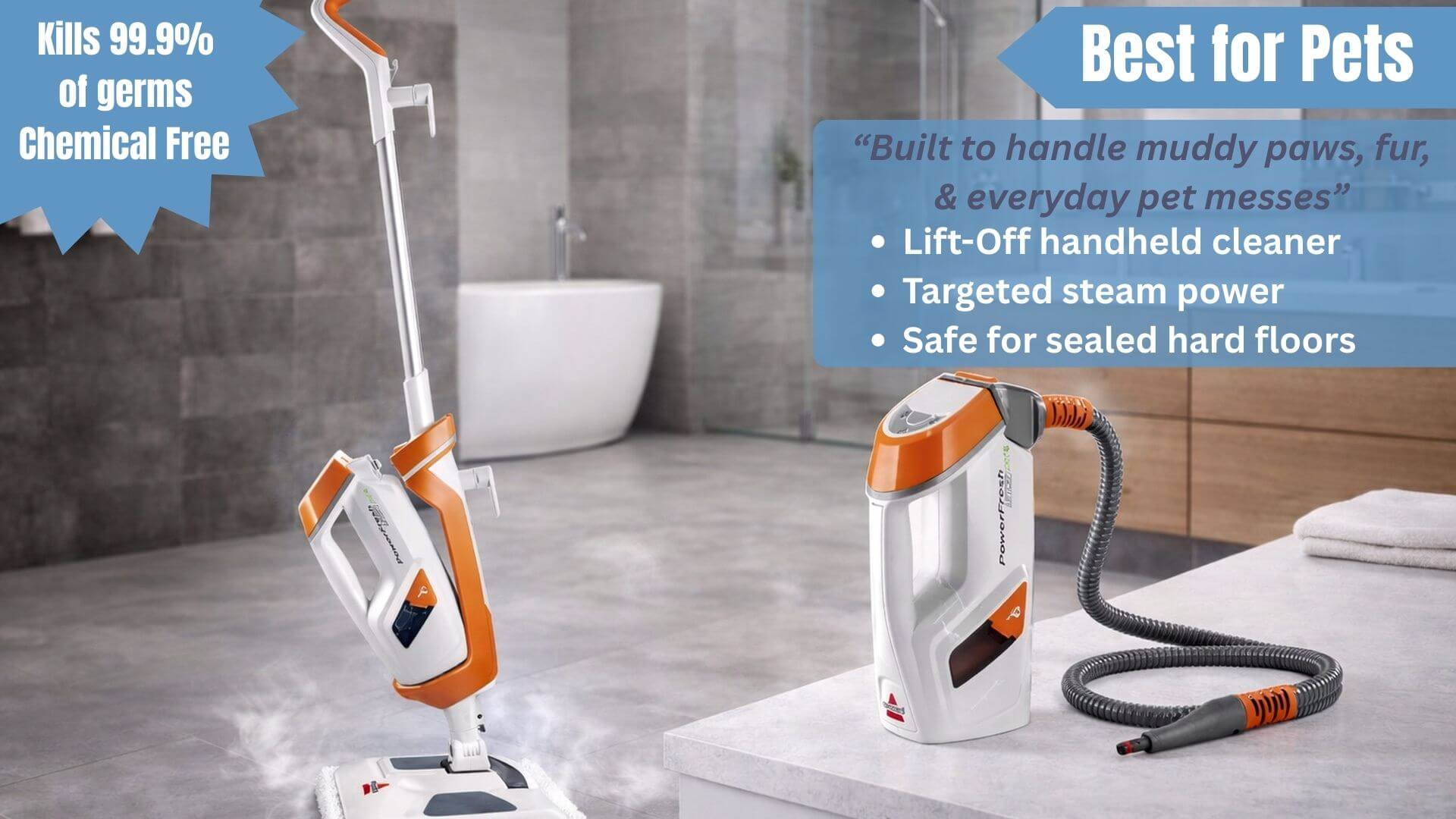 Best for Pets BISSELL PowerFresh Lift-Off Pet Steam Mop 1544A