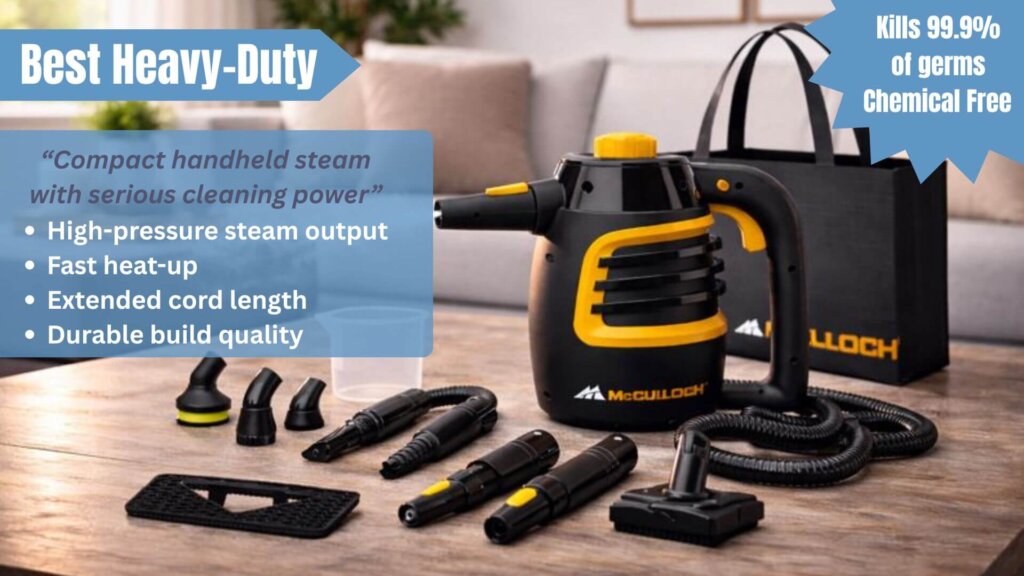 McCulloch MC1230 Best Heavy-duty Handheld steam cleaner