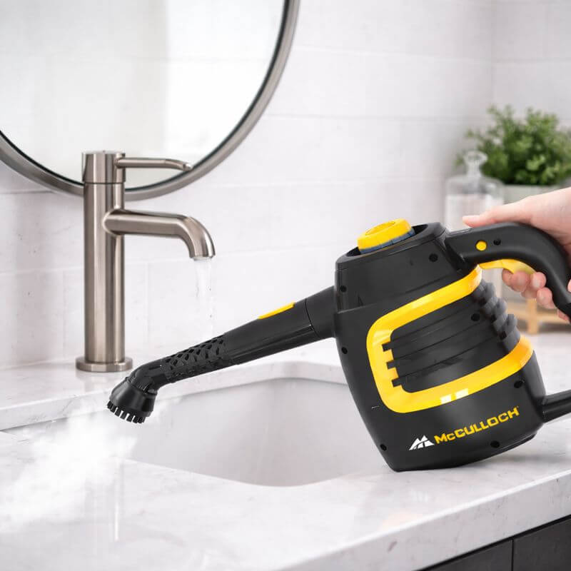 McCulloch MC1230 Quick heat-up time under 3 min & provides up to 10 min of steam 