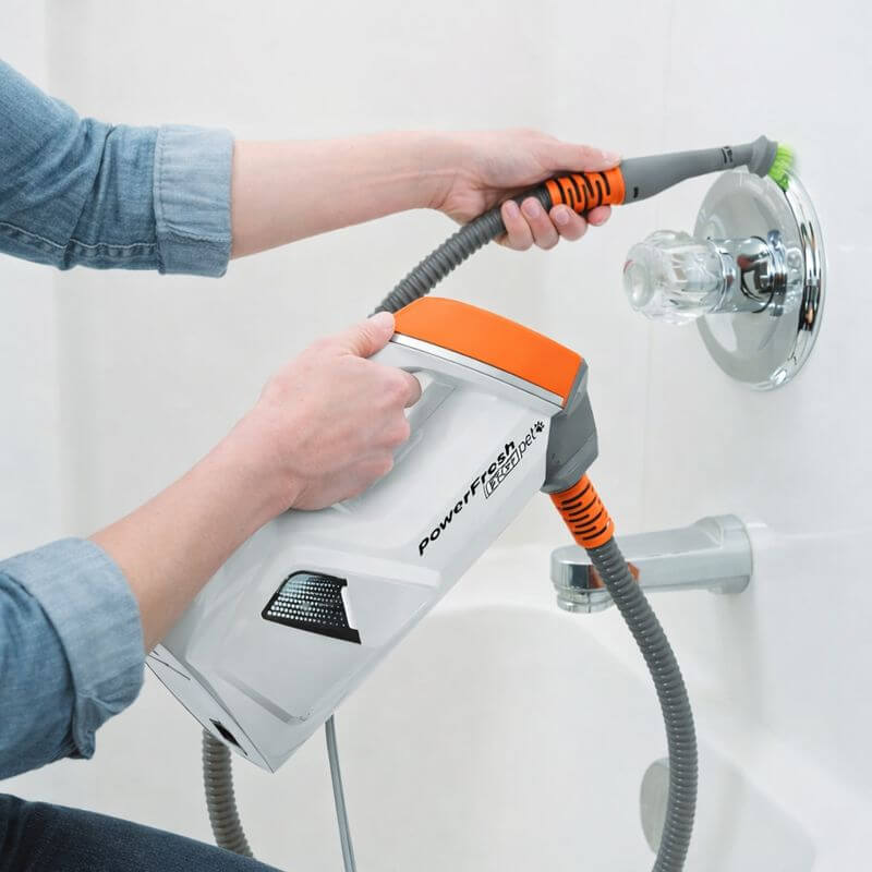 BISSELL PowerFresh Lift-Off Pet Steam Mop 1544A detachable handheld steamer cleaning hard-to-reach areas