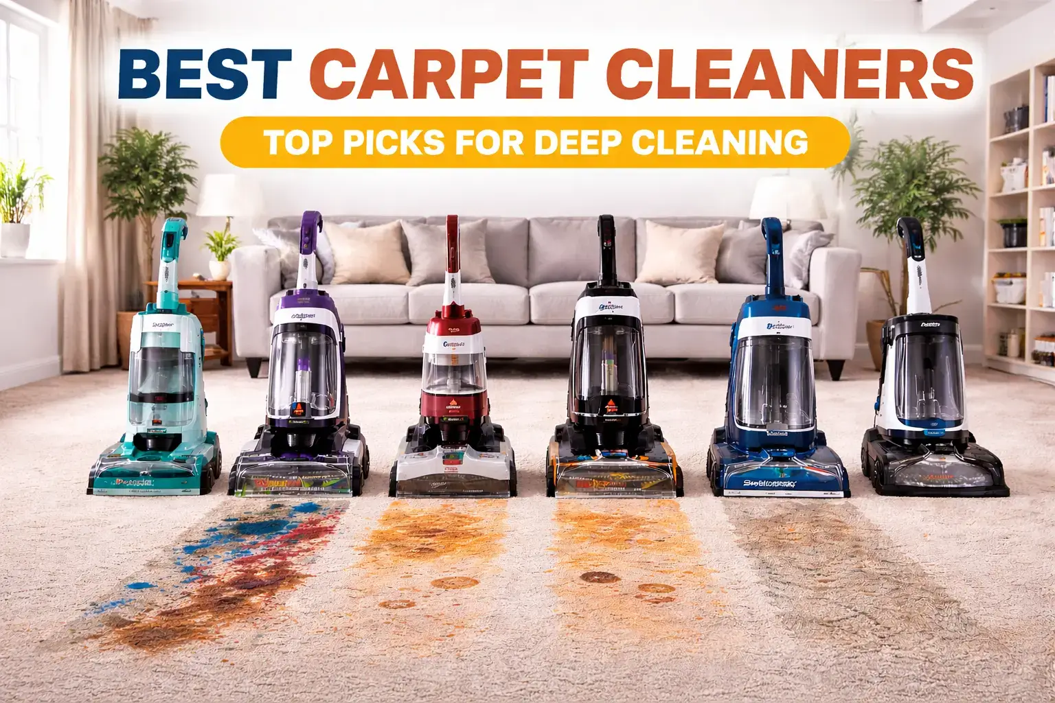 Best carpet cleaners compared side by side on stained carpet