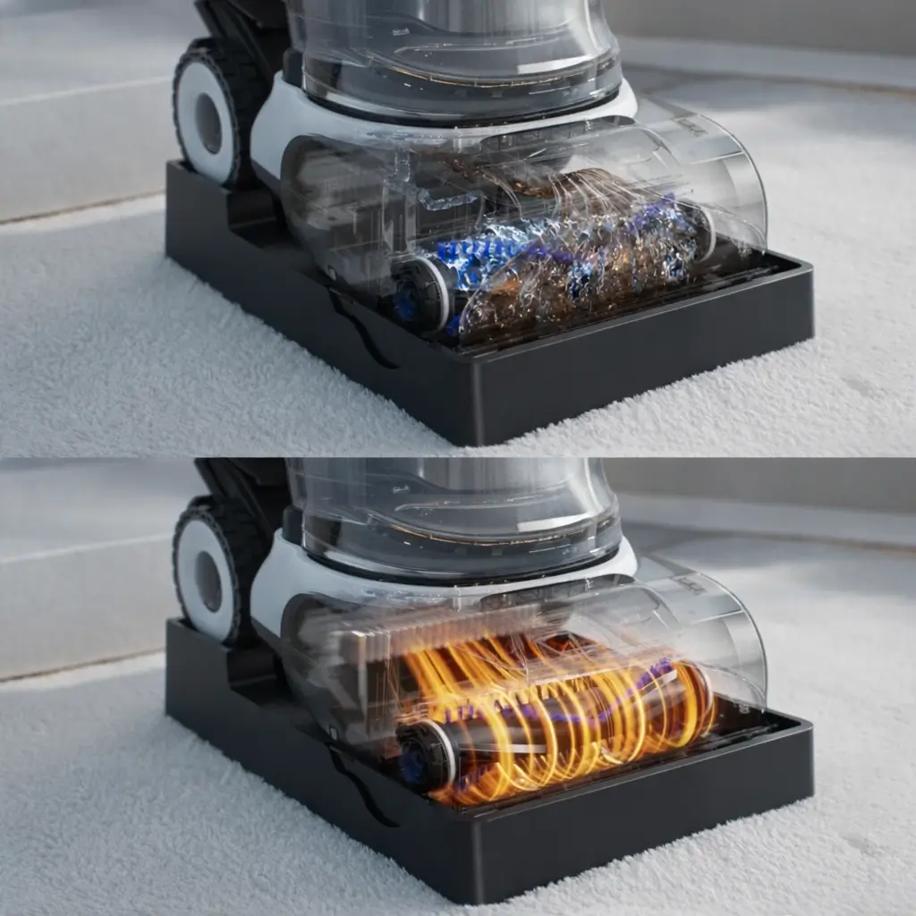 FlashDry self-cleaning system on Tineco Carpet One Cruiser for easy maintenance and hygiene.