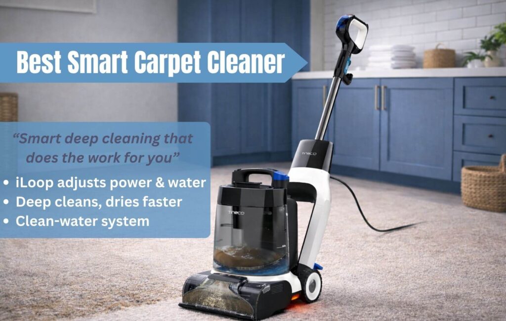 Tineco Carpet One Cruiser smart carpet cleaner with automatic water and suction adjustment.